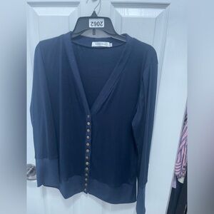 Navy Button-Down Women's Shirt